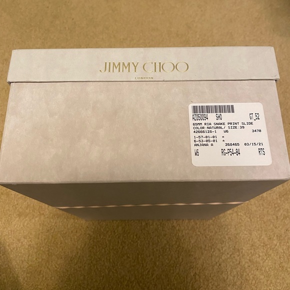 NIB Jimmy Choo Ria Snakeprint Slide Heels Size 39 - Picture 3 of 4